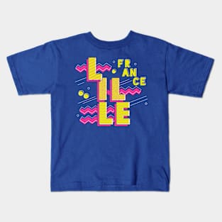 Retro 90s Lille, France Kids T-Shirt